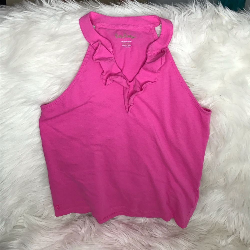 Child’s XL ruffle hot pink top  Lilly Pulitzer